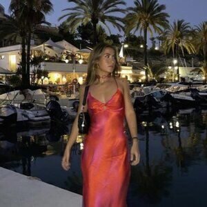 Bershka Red and Pink Dress